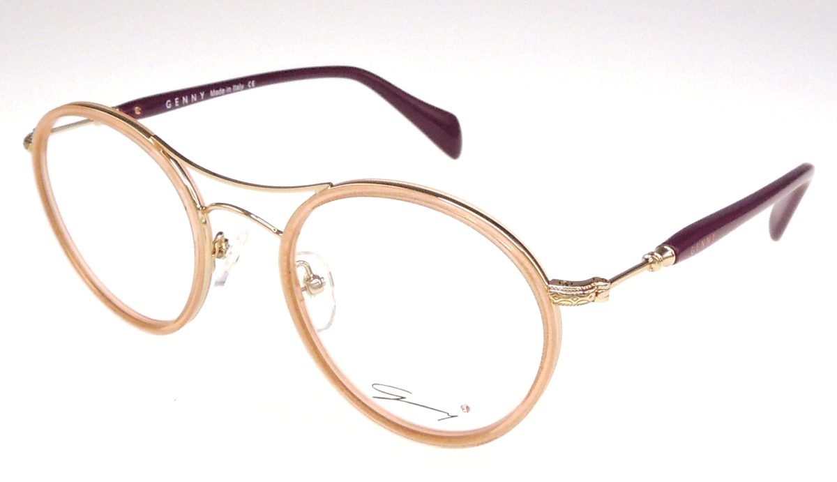 Lunettes Vintage Genny 609 - Monture Demi-lune Argent Et Noir - Métal - NOS (neuf Ancien Stock)
